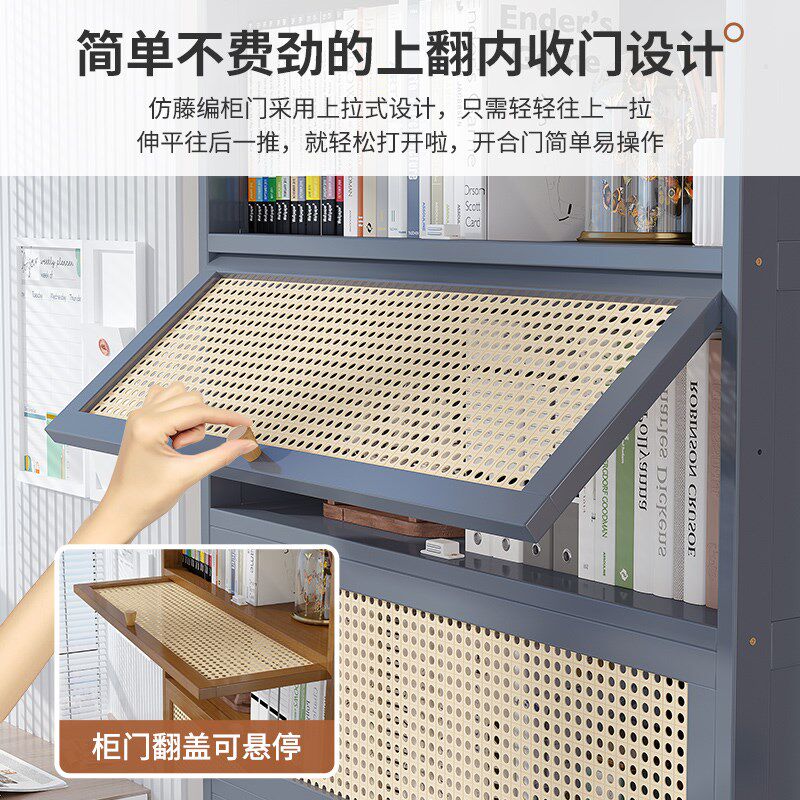 家用书柜楼梯间收纳柜儿童书架落地置物架一体靠墙图书馆储物柜子
