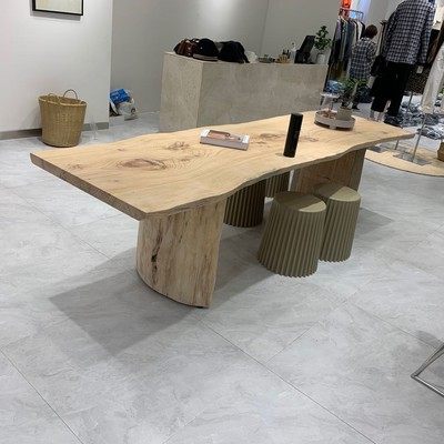原木大板展示桌服装店中岛流水台实木展示台童装中间摆放长方形桌,商业/办公家具,展示地台/底座,淘宝优惠券,粉丝福利购,淘宝优惠卷