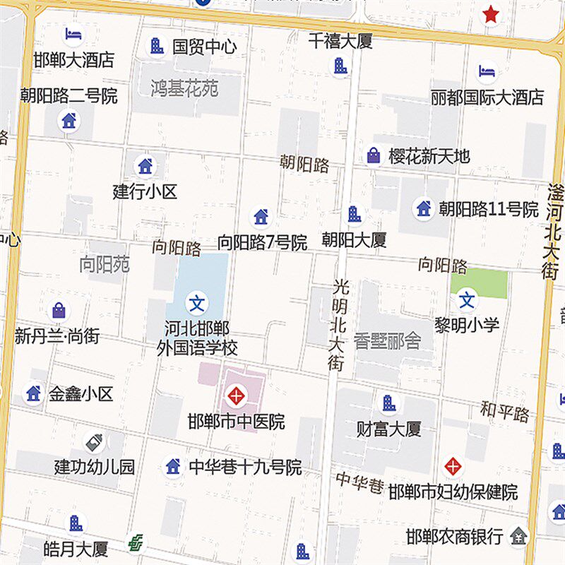 2024新款邯郸市地图贴图办公室挂图高清防水墙壁贴超大装饰画定制