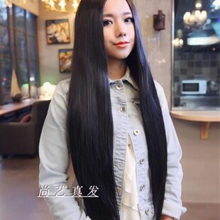 真发发套假发女中分刘海超长直发修脸型逼真隐形剧组摄影道具假发