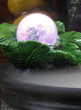 升级版带球大五福临门纳福开业礼品送雾化器葫芦喷泉流水摆件