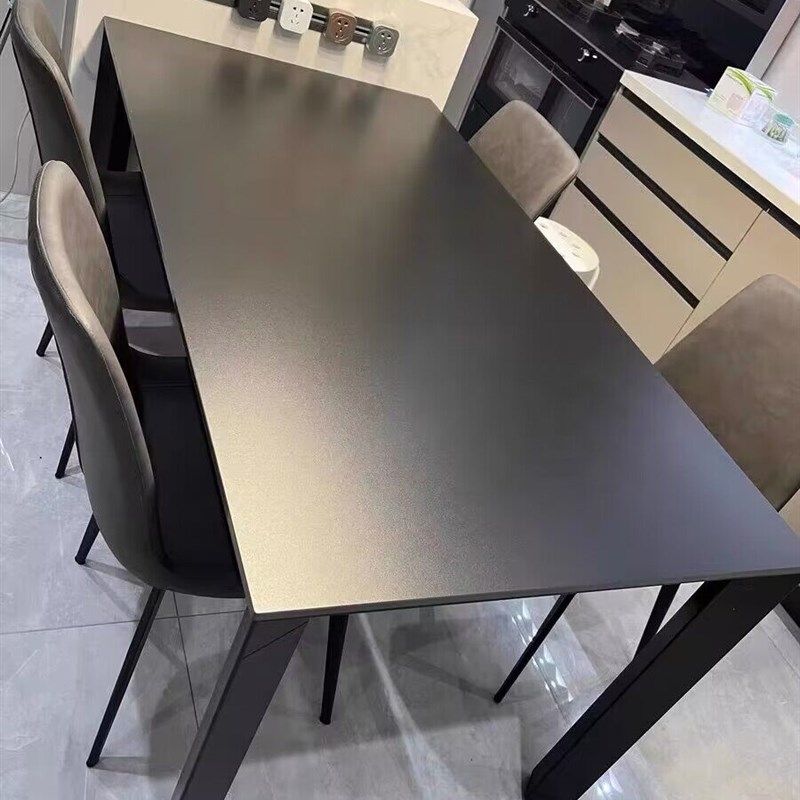 纯黑岩板餐桌航空级全铝合金框架方形饭桌意式极简家用饭桌德利丰,住宅家具,岩板餐桌,淘宝优惠券,粉丝福利购,淘宝优惠卷