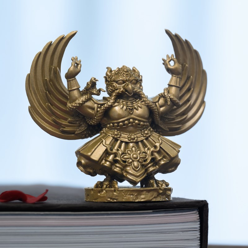 简修行金翅大鹏鸟明王佛像实心铜像摆件迦楼罗鸟琼鸟手办文创礼品