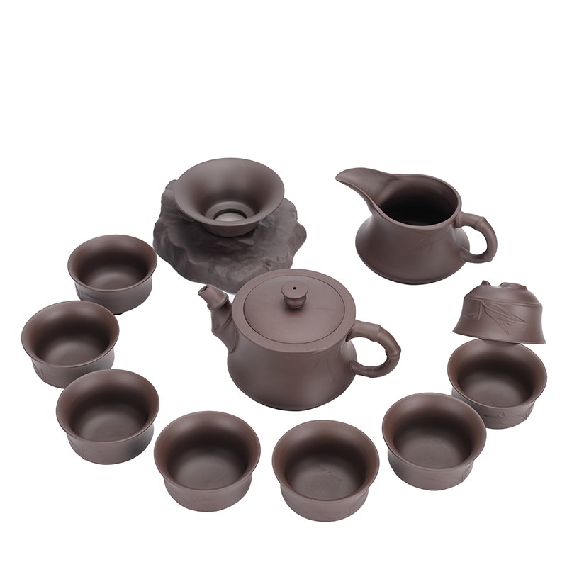 隐茶缘 紫砂功夫茶具套装礼盒装复古泡茶杯套装功夫茶壶茶杯茶盘