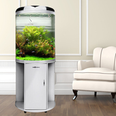 闽江鱼缸水族箱客厅家用小型半圆形圆柱玻璃金鱼缸桌面懒人免换水