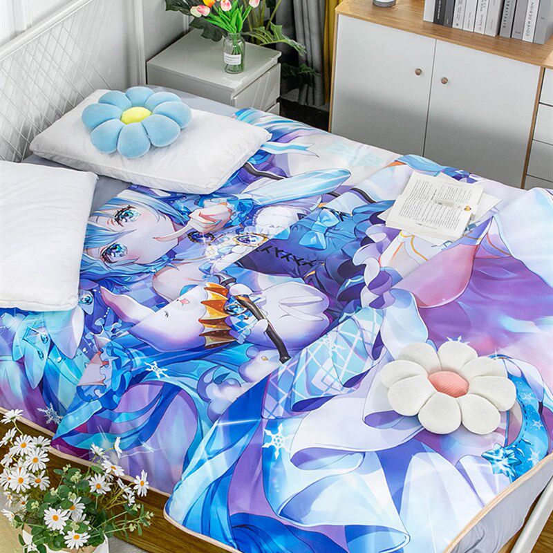 春秋夏凉被二次元宅男初音夏季超薄空调被单人学生宿舍可折叠机洗