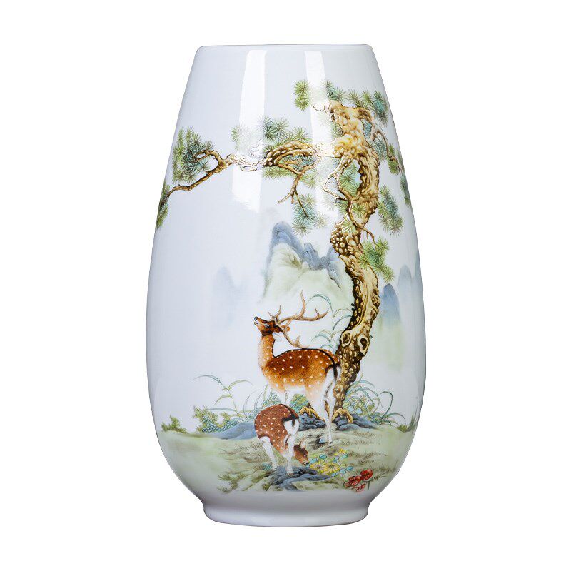 景德镇陶瓷器花瓶中式家居客厅酒柜玄关插花装饰品小号摆件瓷瓶子