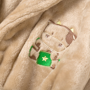 童装冬季儿童睡袍柔软男童浴袍加长加厚法兰绒女童睡衣冬装家居服