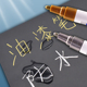 油漆笔工业不掉色记号笔黑色轮胎笔描胎白色汽车用补漆笔金色金笔