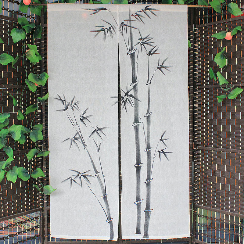 日式麻门帘布艺玄关帘客厅卫生间隔断帘家居装饰窗帘田园竹子挂帘