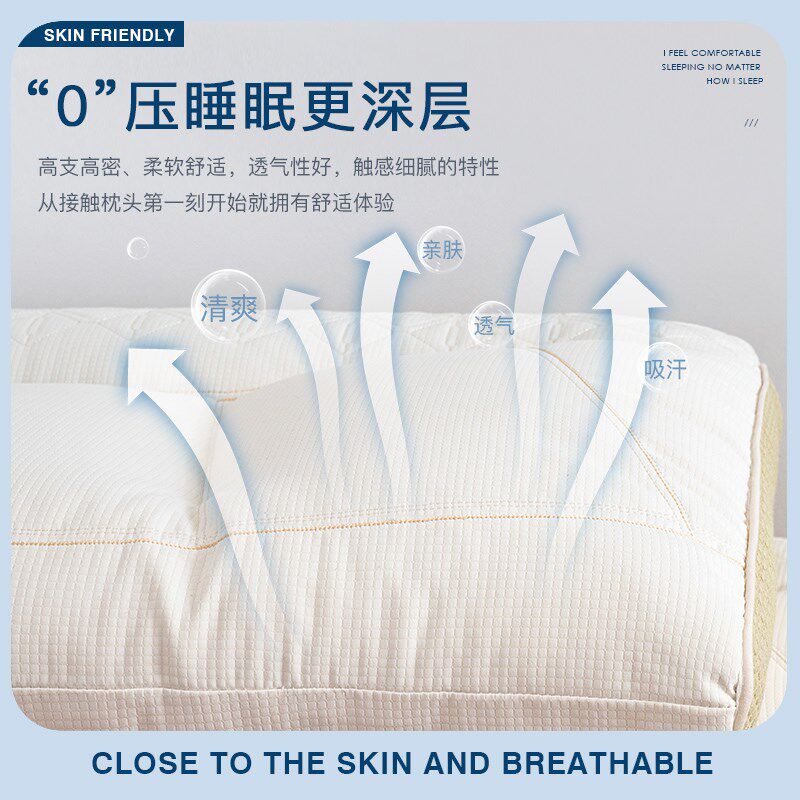 艾洛琳枕头枕芯护颈椎助睡眠荞麦壳低枕硬中枕男侧睡高枕一对家用