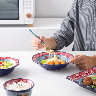 土耳其陶瓷吃饭碗创意沙拉碗面碗汤碗好看的成套餐具套装碗盘家用
