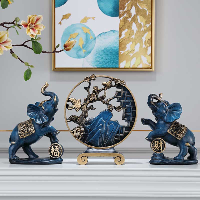 创意家居酒柜装饰品大象摆件简约客厅电视柜软装摆设乔迁结婚礼物