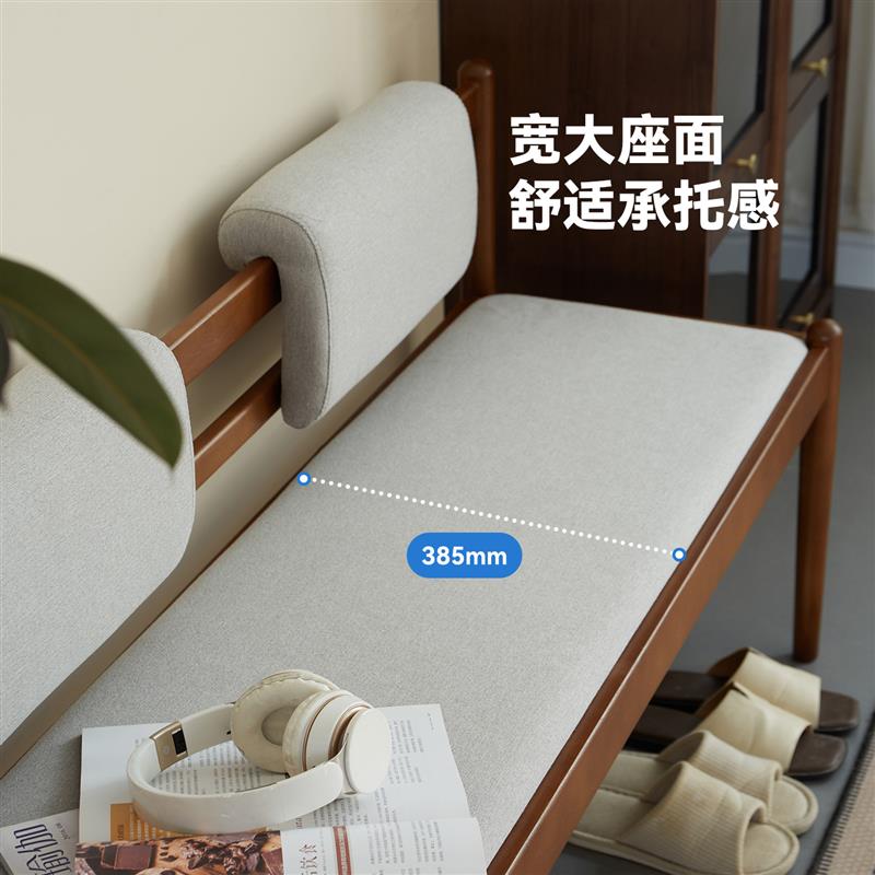实木长条凳家用床尾凳入户换鞋凳软包凳子北欧餐厅餐椅靠背长椅子