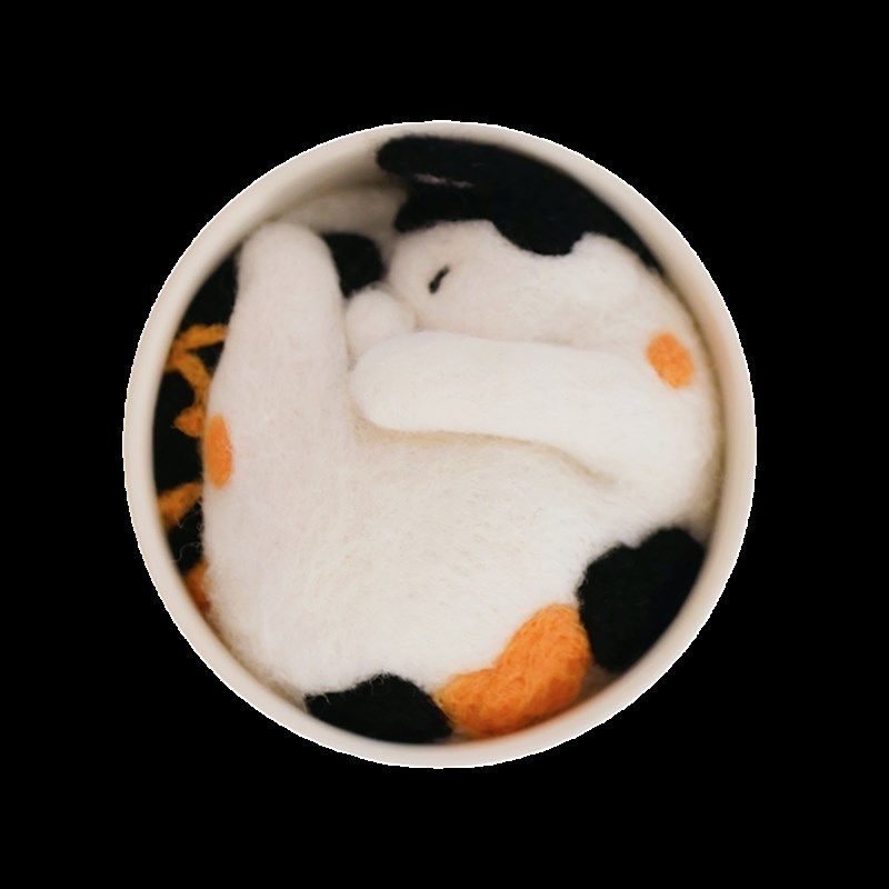 数绵羊羊毛毡戳戳乐diy手工 花盆猫材料包 猫咪玩偶摆件礼物,居家布艺,缝纫DIY材料套装,淘宝优惠券,粉丝福利购,淘宝优惠卷