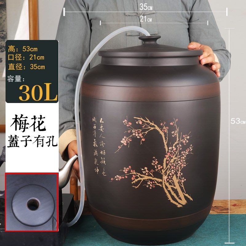 建水紫陶老式陶瓷大水缸家用茶道储水用抽水缸水桶净水桶茶台泡茶