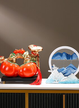 流沙画沙漏摆件客厅创意解压家居书房博古架玄关柜子装饰品新中式