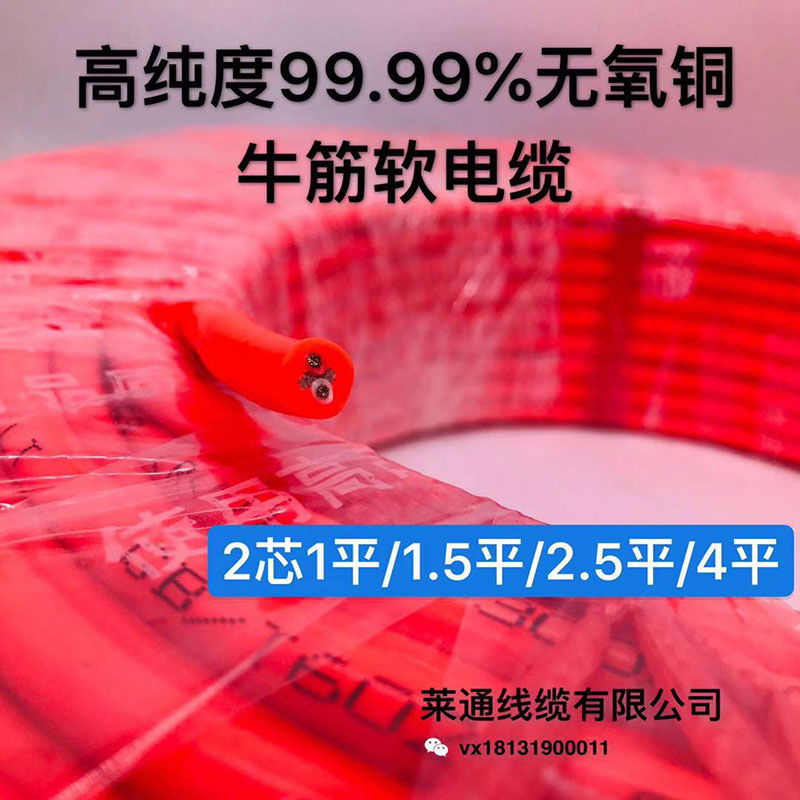纯铜牛筋家用防水电缆线2芯3芯户外防冻电源软线2.5平方插头带线1