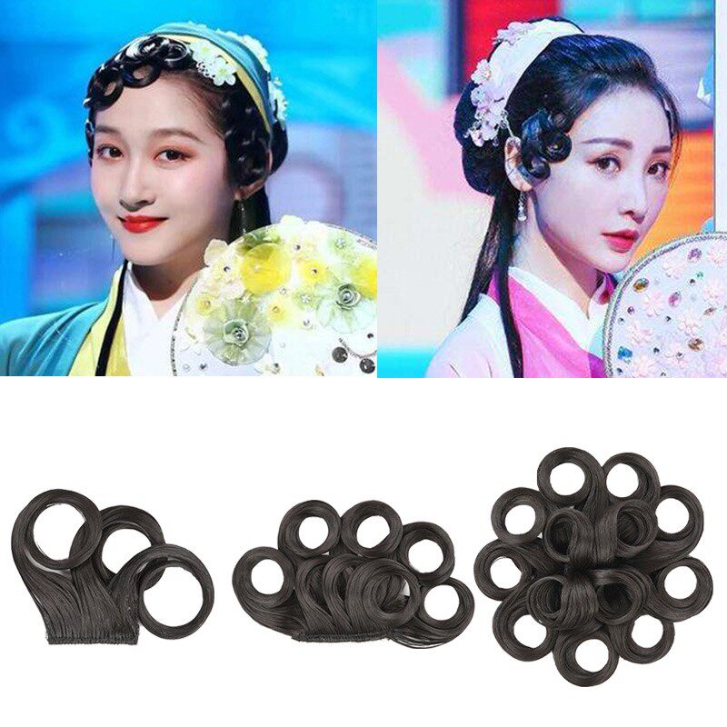 古装小青鬓角3朵花刘海青蛇发饰古风COS舞台影楼演出道具假发包邮