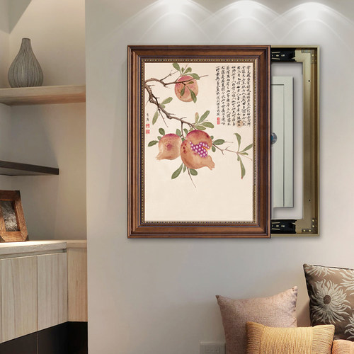 欧式电表箱装饰画配电箱可推拉遮挡美式挂画总开关弱电源箱电闸盒