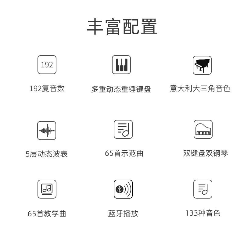 珠江艾茉森vp119S电钢琴88键重锤家用儿童专业初学者电子数码钢琴
