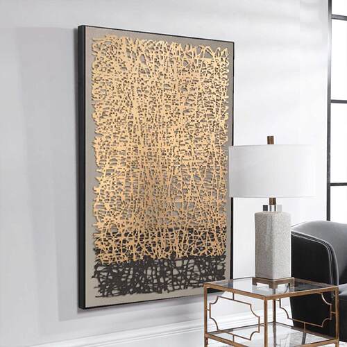 现代轻奢客厅墙面装饰金属挂画 画饭厅玄关沙发背景立体壁画 画样