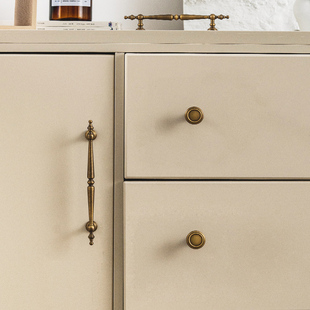 黄铜法式复古柜门拉手古铜色衣柜门抽屉橱柜轻奢家具纯铜柜子把手