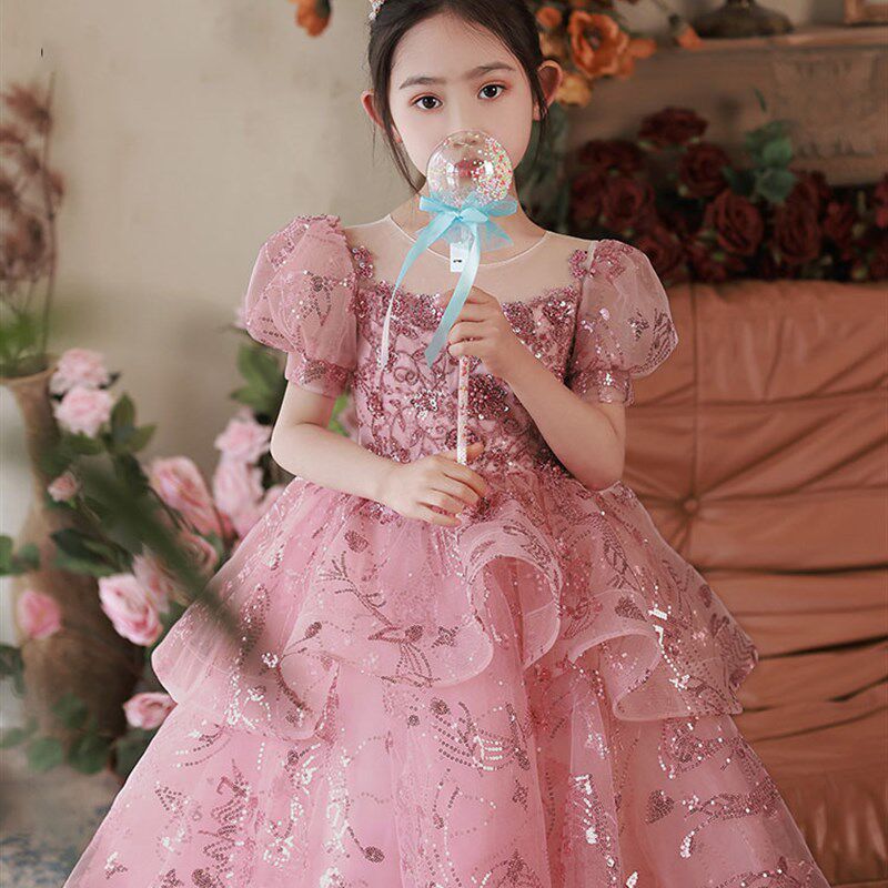 生日气质高端晚礼服女童连衣裙中大童公主裙表演出服钢琴主持走秀