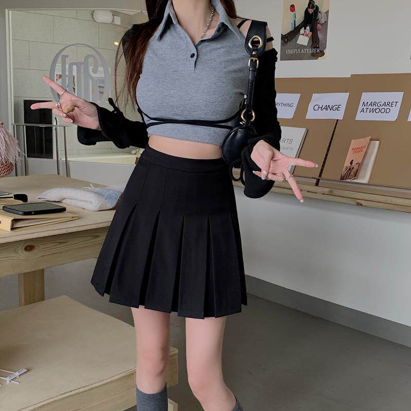 灰色百褶裙大码胖MM2025春秋新款高腰显瘦短裙学生a字jk半身裙女