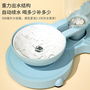 猫碗狗碗双碗倾斜保护颈椎自动饮水盆防打翻狗猫粮碗饭盆宠物用品