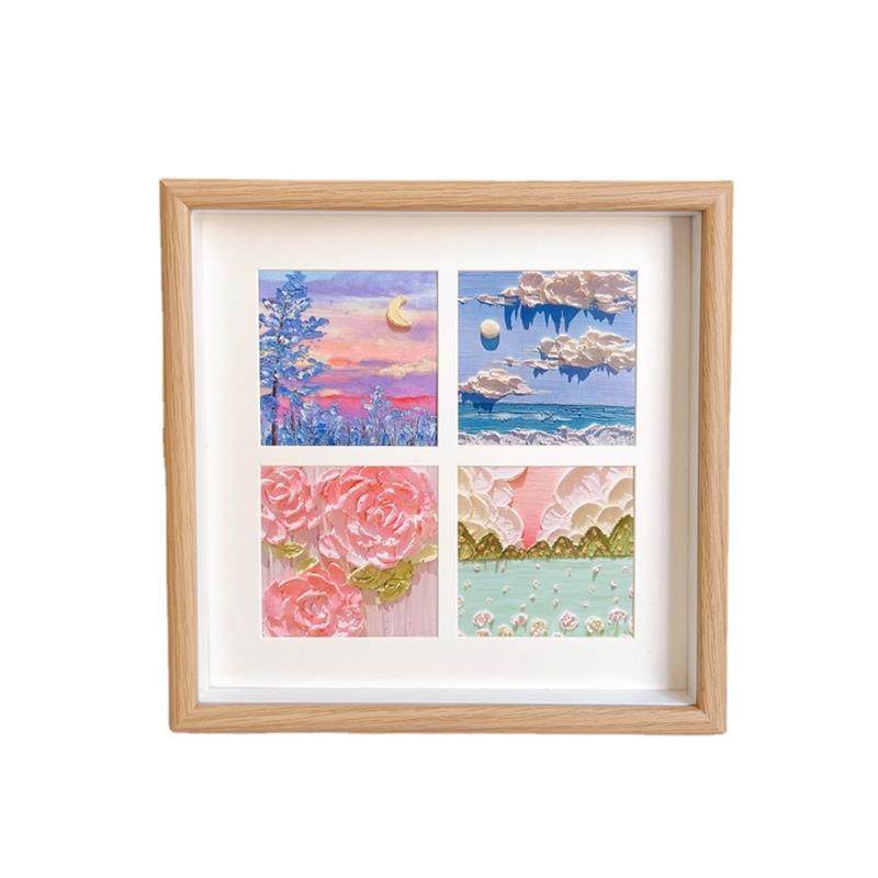 木质相框中空立体油画棒相框四 九宫格装裱框正方形画框摆台挂墙,家居饰品,相框/画框,淘宝优惠券,粉丝福利购,淘宝优惠卷