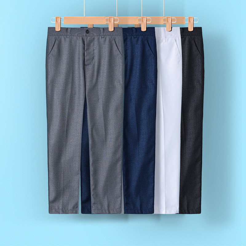 白色西裤男童长裤 松紧腰 垂感免烫修身 儿童演出服礼服西装裤