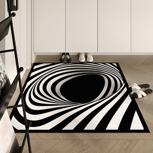 黑白格子入户门地垫家用门垫皮革进门脚垫门口玄关垫子可擦洗地毯