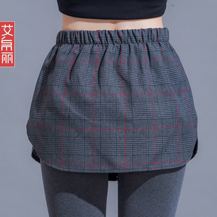 搭配卫衣叠穿打底神器小屁帘女春秋内搭假下摆遮屁股格子半身短裙