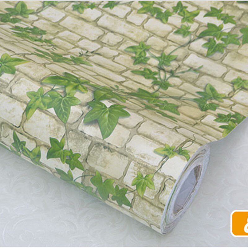 新款PVC自粘墙纸加厚防水砖纹墙贴卧室客厅自贴壁纸彩晶膜包邮