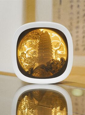 博物馆奇妙物x西安博物院创意3D光影镜面纸雕灯卧室氛围小夜灯