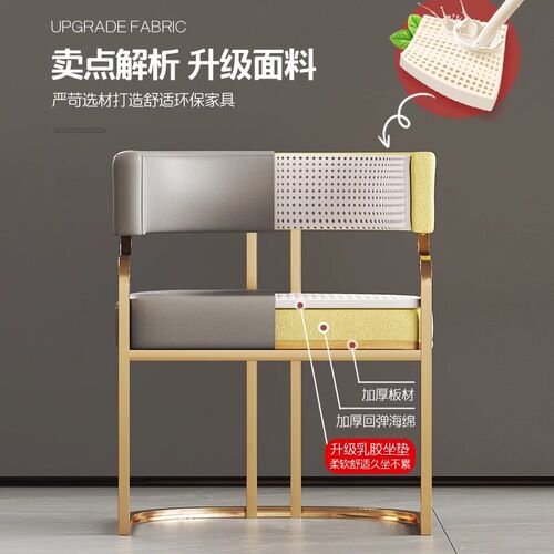 意式轻奢休闲餐厅餐椅售楼处洽谈桌椅组合美容院接待椅子高档茶椅