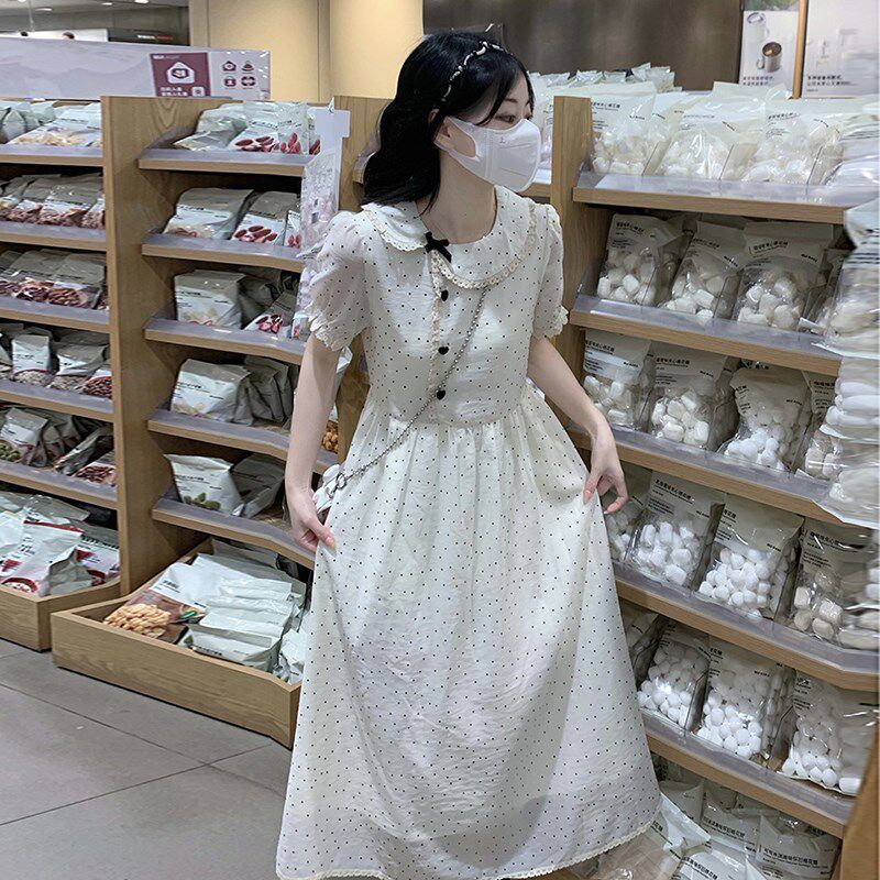 甜美气质雪纺连衣裙女2025夏季新款初高中学生清纯显瘦仙女长裙子