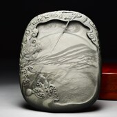 老坑精品中华龙天然原石四大名坑安徽歙县龙尾山眉纹歙砚端砚高档