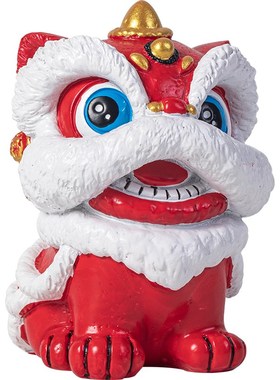 国潮喜庆小醒狮摆件高级感小众桌面装饰品创意舞狮招财萌宠送礼物