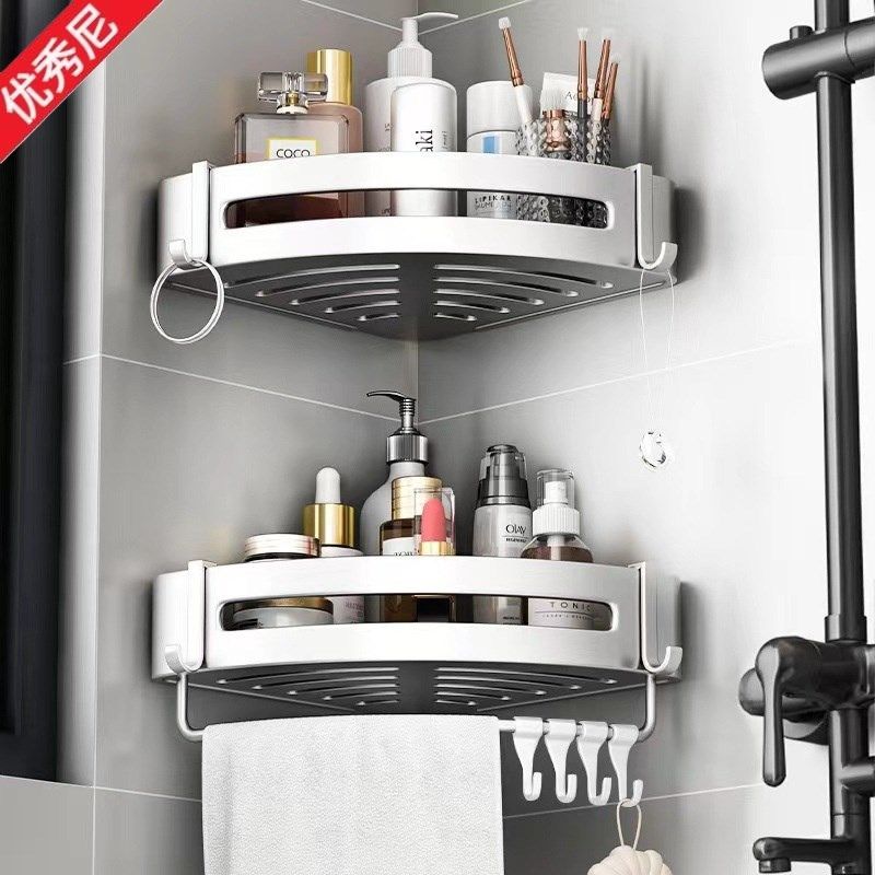 卫生间免打孔转角置物架厕所壁挂式枪灰围边型角架厨房转角收纳架,家庭/个人清洁工具,脸盆架,淘宝优惠券,粉丝福利购,淘宝优惠卷