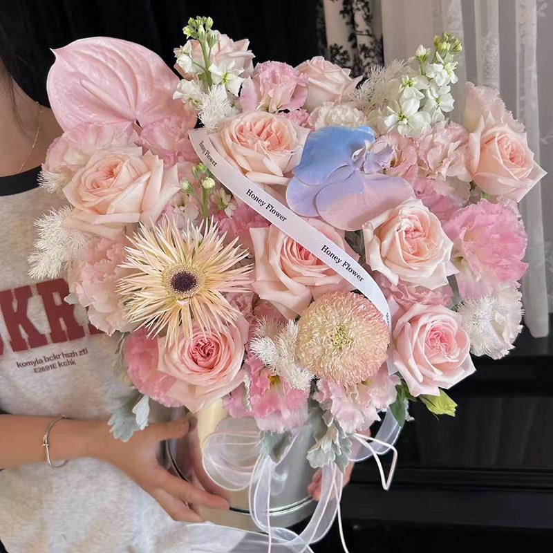 鲜花抱抱桶乔迁暖居太原北京天津广州同城送花女友妈妈生日花篮