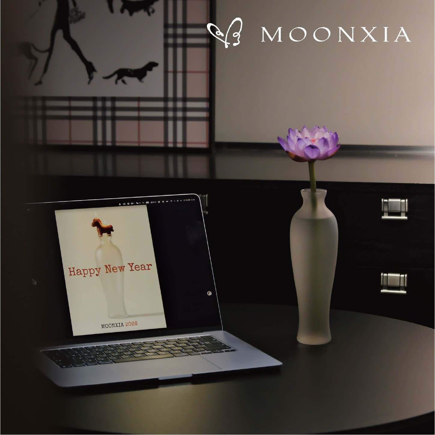 MOONXIA「观音净瓶」磨砂版 高级感插画花花瓶玻璃花瓶简约客厅