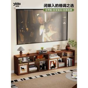 宜搭中古风电视柜置物架落地客厅卧室简易铁艺电视柜小户型非实木