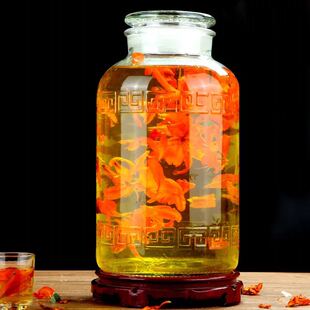 广口磨砂玻璃酒坛泡酒瓶无铅加厚泡药酒瓶泡酒坛密封罐发酵罐 包邮