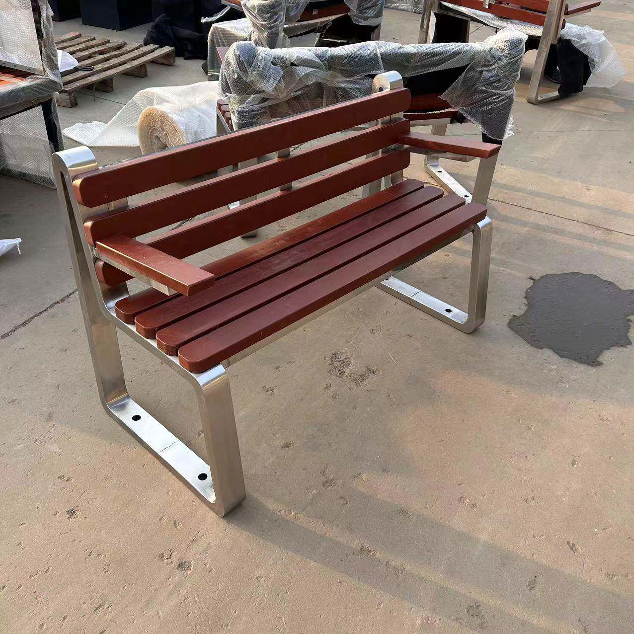 户外公园小区广场304不锈钢材质304排椅庭院休闲长条椅户外排椅