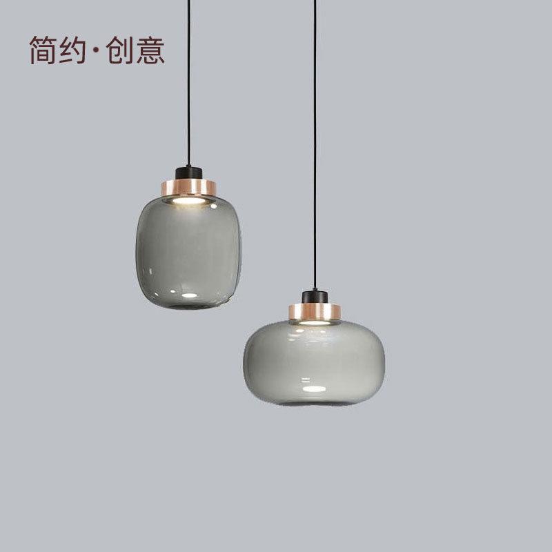 北欧设计师玻璃卧室床头小吊灯极简现代餐厅吧台书房创意装饰吊灯