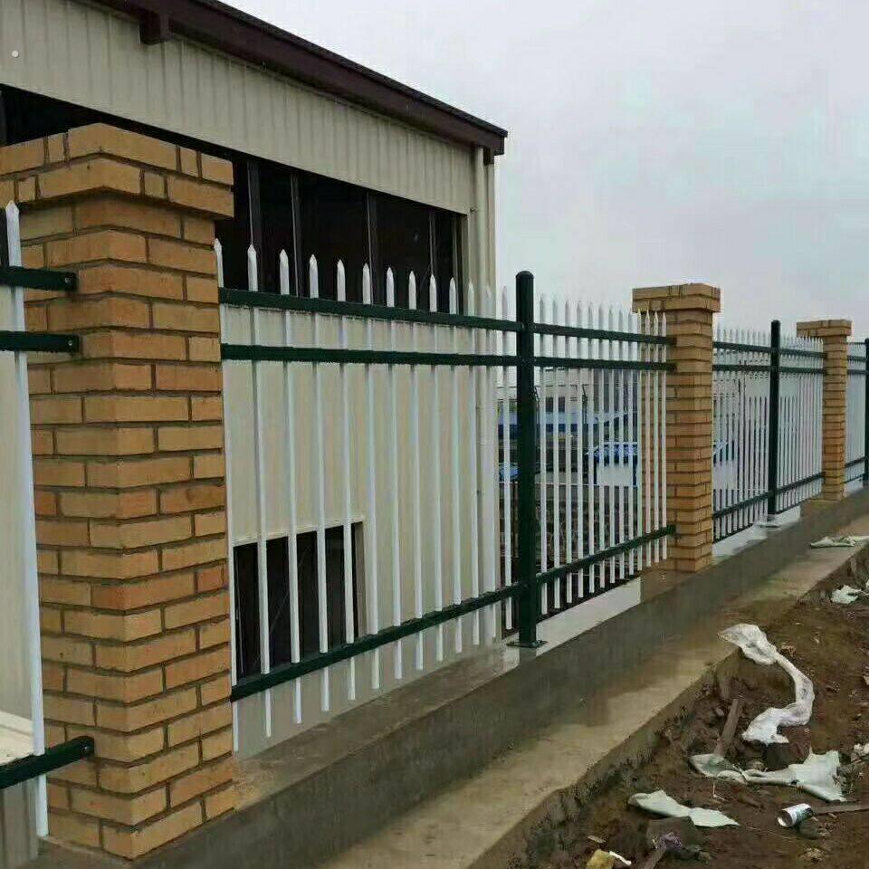 锌钢护栏方管篱笆围栏蓝白色别墅小区企业工厂农村院墙围墙栅栏杆
