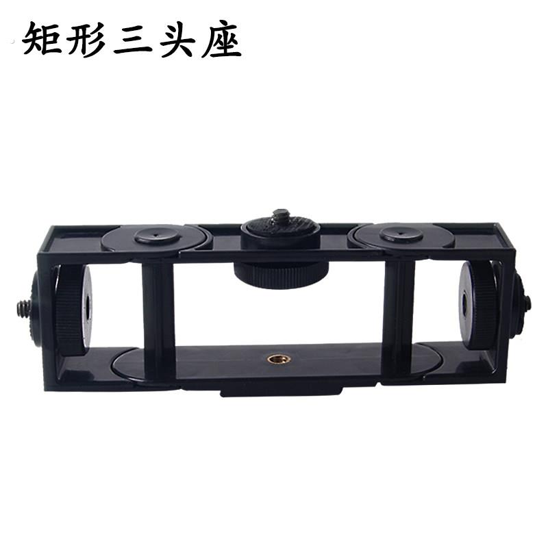多机位三手机桌面直播支架创意可携式看电视通用三脚架夹子固定底