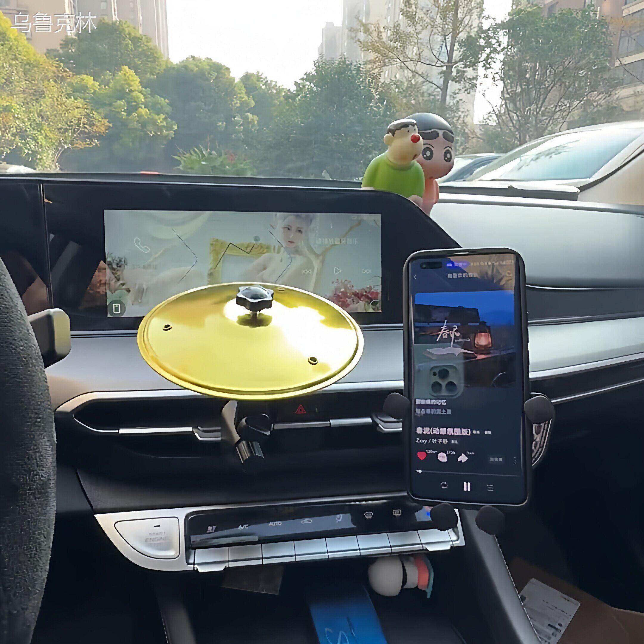 汽车架子鼓手拍镲片车载装饰摆饰出风口中控台乐器堵车解压神器